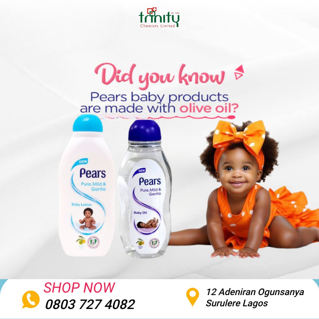 Trinitychemists's tweet image. Soft, pure care in every drop ✨
Pearse Baby Oil keeps your baby’s skin silky smooth, deeply nourished, and gently protected all day long 💛

#trinitychemists #babycare #babystore #lifestyle