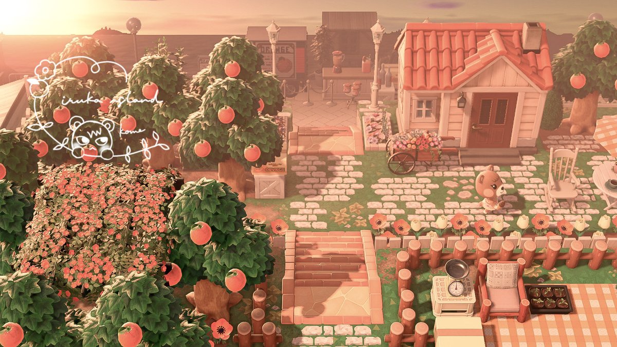 kome_iruka's tweet image. 🏝️🍊🌆
オレンジの島の夕方はオレンジ感増してます🍊

#あつ森 #あつ森写真部 #ACNH #AnimalCrossing