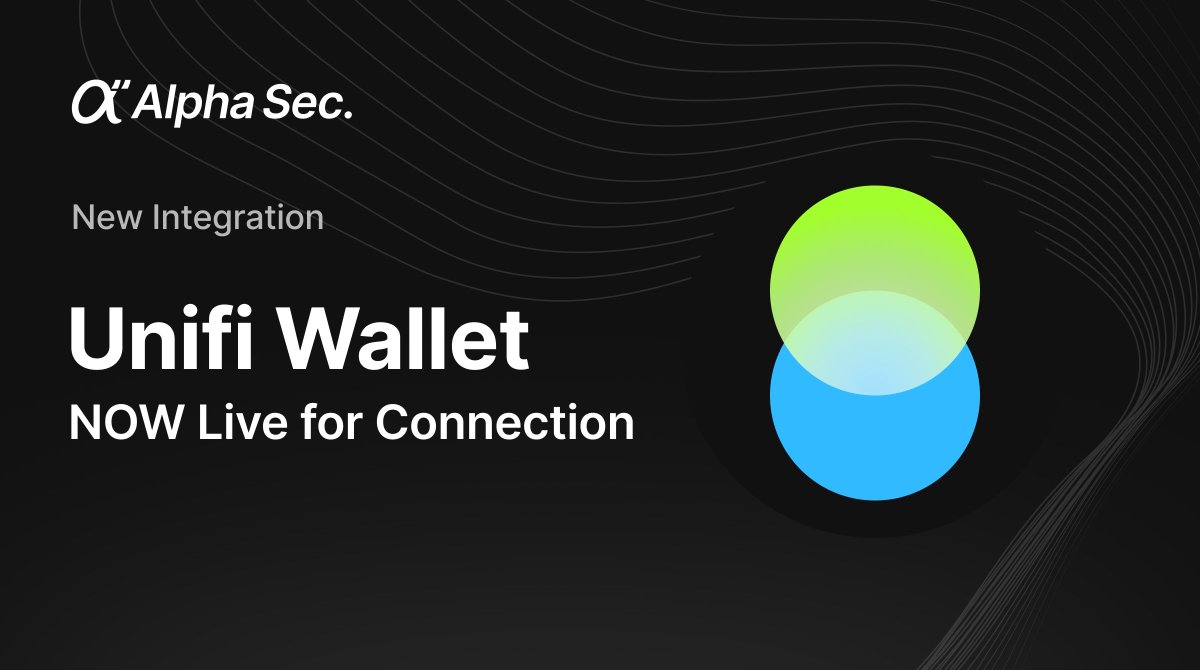 AlphaSec 🤝 <a href="/unifi_x/">Unifi</a> 
Unifi Wallet is NOW live on AlphaSec.   
One integration.  
200M users connected.    

LINE ecosystem meets the real orderbook.  
CEX level execution. Full self-custody.   

Join us: app.alphasec.trade