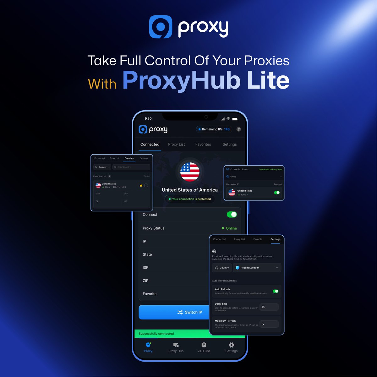 9ProxyOfficial's tweet photo. Take Full Control Of Your Proxies - Right From Your Phone 📱

Ever needed to rotate an IP or switch sessions but weren’t near your setup? Yeah… we’ve all been there.

With ProxyHub Lite, you can handle everything straight from your phone - quick, simple, no friction:

⚡ Rotate IPs in seconds when you need a fresh one
🔍 Check proxy status anytime, no guessing
🔄 Switch sessions smoothly with just a few taps

It’s built for those moments when you need things done now, not later.

Once you get used to this level of flexibility, managing proxies feels a whole lot easier.

👉 Curious how it works? Check out the full guide here: https://t.co/zK24aKxheN 

#9Proxy #ResidentialProxies