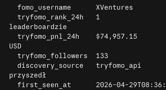 0xBarrry's tweet photo. Finally feeding FOMO Wallets data into my AI system.
Xiexie @real_dr_pump for the help. https://t.co/w0cWRxky49