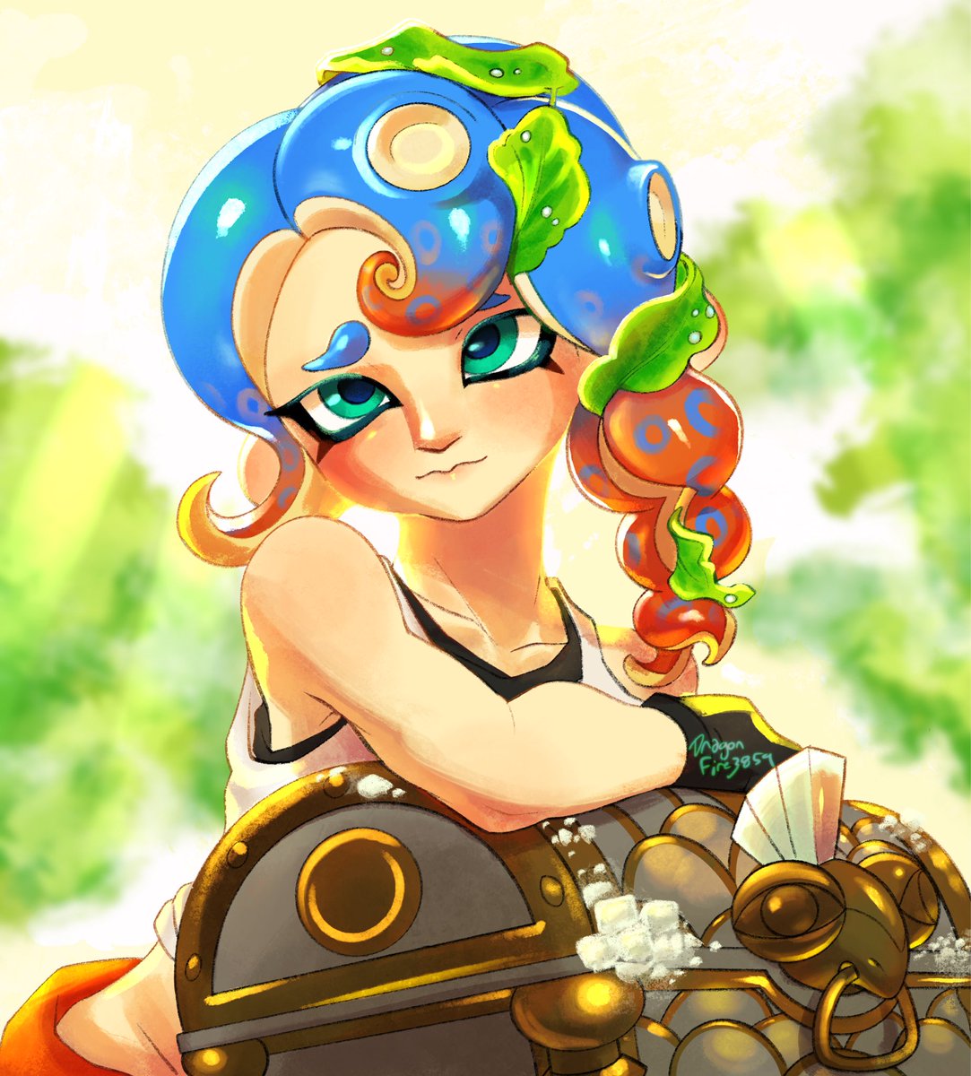 DragonFire3859's tweet image. pretty hairstyle .. #splatoon #splatoonraiders #mechanic