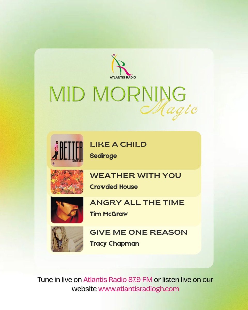 ATLANTISFM879's tweet photo. Turn your mid-morning into a whole mood 🌿✨
Mid Morning Magic brings calm, soul & classic hits to keep you flowing 🎶
Listen live: https://t.co/dO8w3HOuph
Atlantis Radio 87.9 FM
#MidMorningMagic #AtlantisVibes #SmoothSounds https://t.co/1AtbxjMdcv