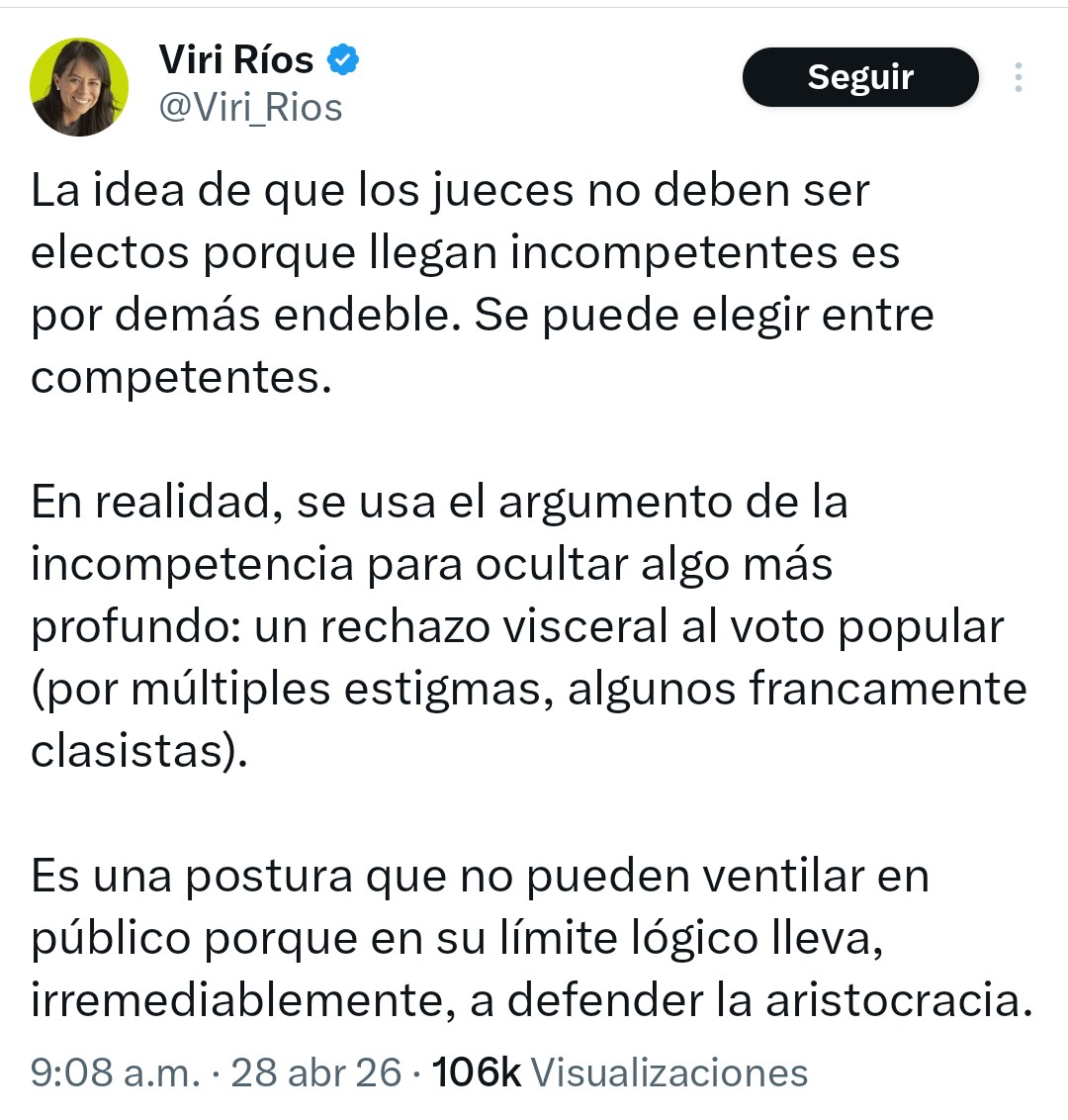 "Se puede elegir entre competentes". No. No cuando los requisitos son una burla. No cuando aún así hay gente que ni eso cumple y puede ser votada. No cuando el partido en el poder reparte acordeones con candidatos afines. No cuando en todos lados ganaron personas cercanas al