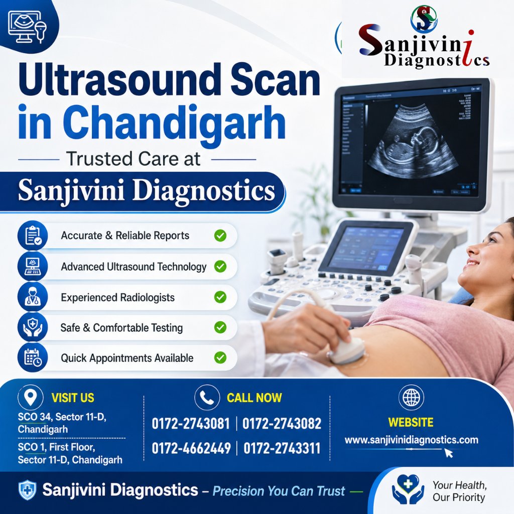 sanjivinid16272's tweet image. Looking for a trusted Ultrasound Scan in Chandigarh?  Choose Sanjivini Diagnostics advanced technology, experienced radiologists, and comfortable testing care.
#UltrasoundScan #Chandigarh #SanjiviniDiagnostics #DiagnosticCentre #Healthcare #Radiology #PregnancyScan #HealthCheckup