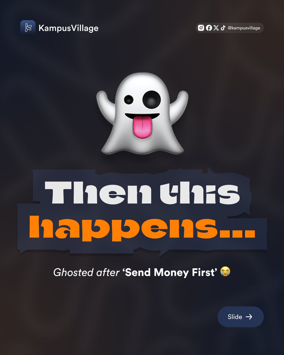 KampusVillage's tweet photo. Send the money first.' [sends money] [ghost]
Nigerian campus errand culture is a scam and we're
tired. We're building somewhere you can hire
someone for campus errands and your money is
protected until the task is done. Coming soon.
https://t.co/Jh7eSPvDda https://t.co/MOFAf5peZJ