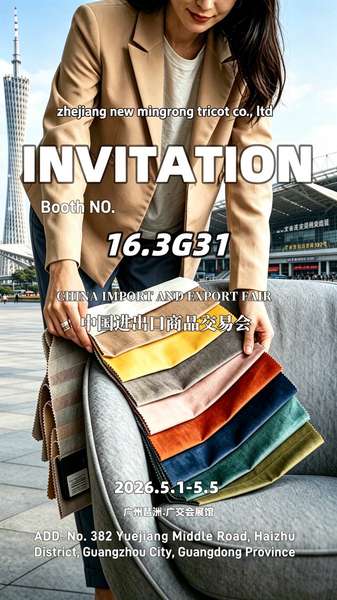 jessie79599489's tweet image. Canton Fair Booth: 16.3G31，Date：1st to 5th May. Your arrival is warmly welcomed #sofafabric #fabricfactory #exhibition #cantonfair