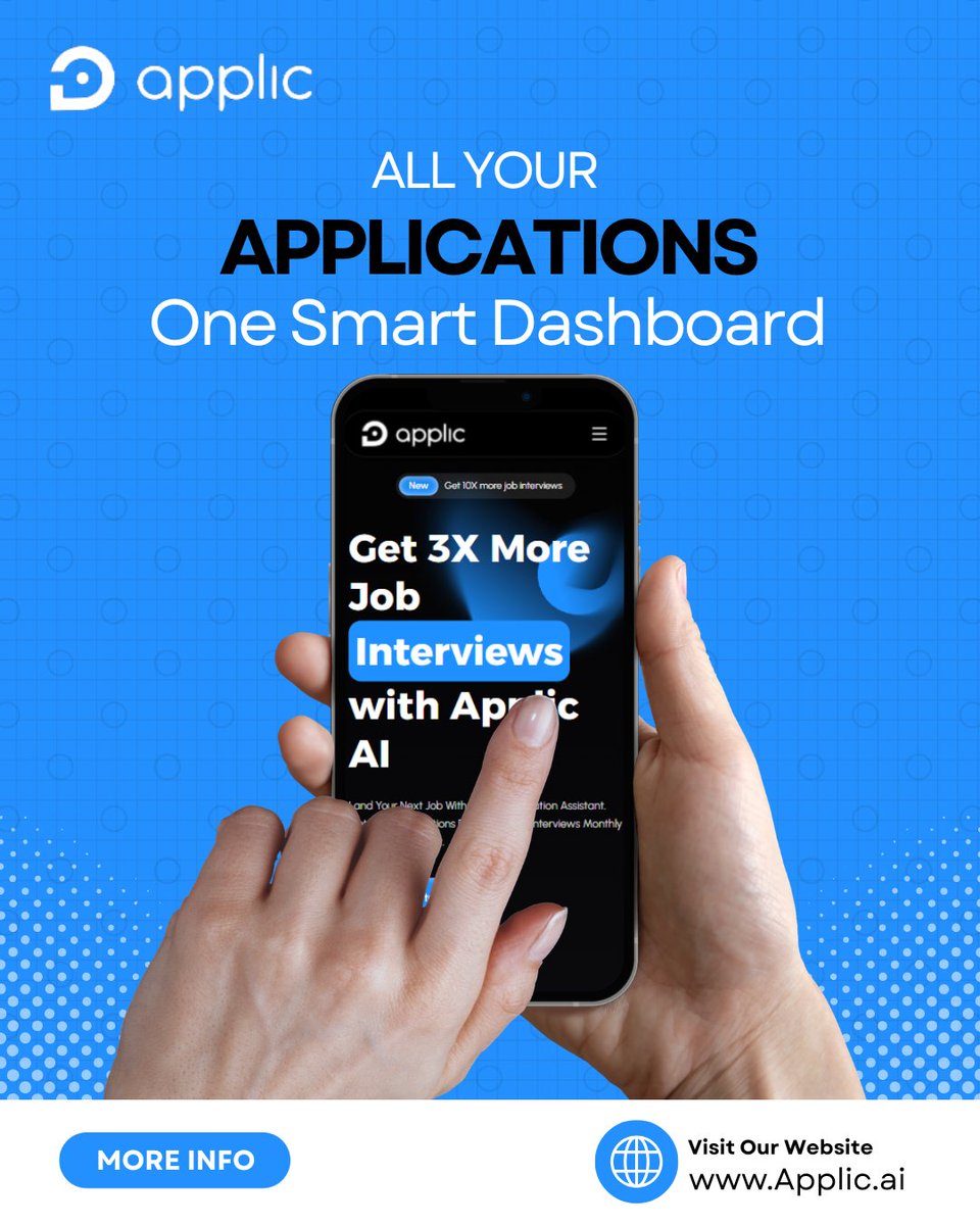 Applic_Ai's tweet image. Stay Organized. Stay Ahead.

Lost track of where you applied? That ends here. Applic AI keeps everything in one place.
All applications in one dashboard
Status updates
Follow-ups automated
Take control of your job search.

#JobTracker #CareerPlanning #StayOrganized #JobSearchHelp
