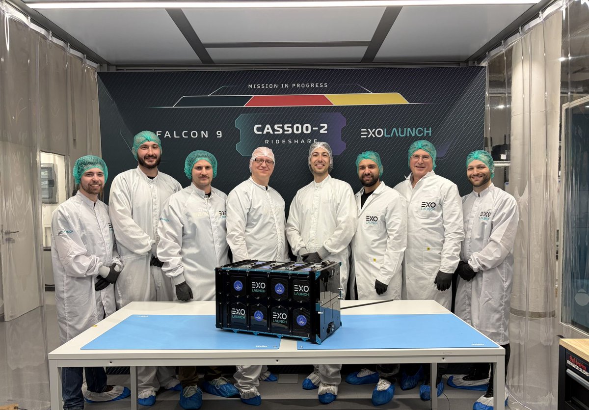 Exolaunch's tweet photo. We are pleased to announce new launch contracts with EMTECH SPACE as part of our program with the Hellenic Space Center to support Greece’s space capabilities. HELIOS and SELENE are set to launch aboard @SpaceX’s CAS500-2 rideshare mission 🚀

📸: EMTECH SPACE https://t.co/ET6pid3XXO