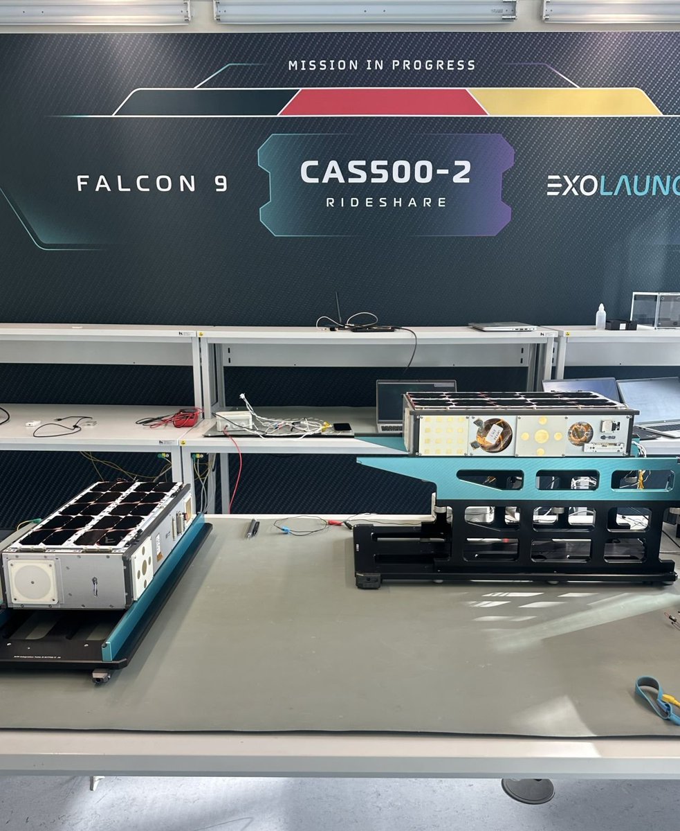Exolaunch's tweet photo. We are pleased to announce new launch contracts with EMTECH SPACE as part of our program with the Hellenic Space Center to support Greece’s space capabilities. HELIOS and SELENE are set to launch aboard @SpaceX’s CAS500-2 rideshare mission 🚀

📸: EMTECH SPACE https://t.co/ET6pid3XXO