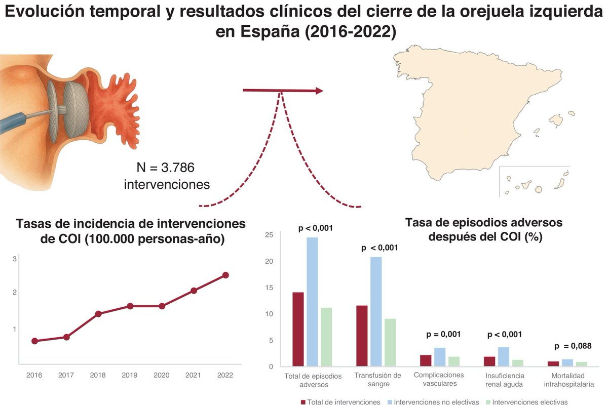 RevEspCardiol's tweet image. Evolución temporal y resultados del cierre de la orejuela izquierda en España. Un estudio de base poblacional #REC @mariaangui95 @pabl0salinas @PJimenezQueved1 @ConteTirado @AlejandroTrav @macayaten @freixa_xavier @RodrigoEstvez1 @StructuralBCN @icruzgonzalez @NievesGonzalo1