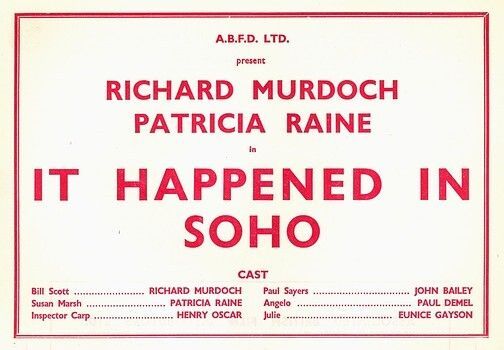 TalkingPicsTV's tweet image. An murder story starring #RichardMurdoch #PatriciaRaine in:
IT HAPPENED IN SOHO (1948) 12noon drama #TPTVsubtitles