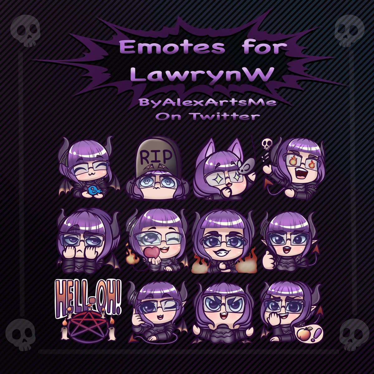 AlexArtsMe's tweet image. emotes temporarily $15 each or 10 for $100  and basic chibis $25 color to help with meds and bills. Lost job.
#emergencycommissions #emergency #vtuberasset