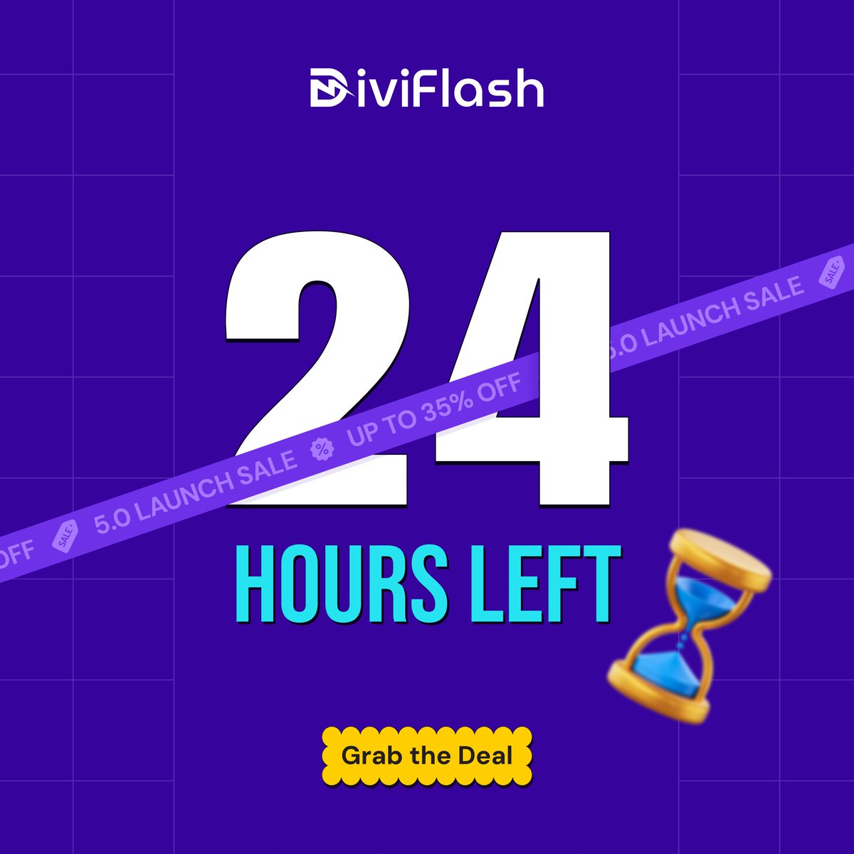 DiviFlash's tweet photo. Only 24 hours left on the DiviFlash 5.0 launch sale!

Up to 35% off all plans — ends tomorrow. After that, full price returns.  

Grab it before it's gone → https://t.co/KVe9Iw0Cht 

#DiviFlash #Divi5 #DiviPlugin #DiviModules #ElegantThemes #Divi https://t.co/kIkRGVC2jI