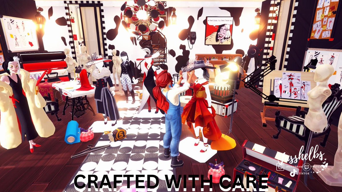 C R A F T E D • W I T H • C A R E 🪡 

I don’t think Cruella is happy with my latest design but I love it 😂
Catch me on @twitch Tues | Thur | Sat
<a href="/DisneyDLV/">Disney Dreamlight Valley</a>