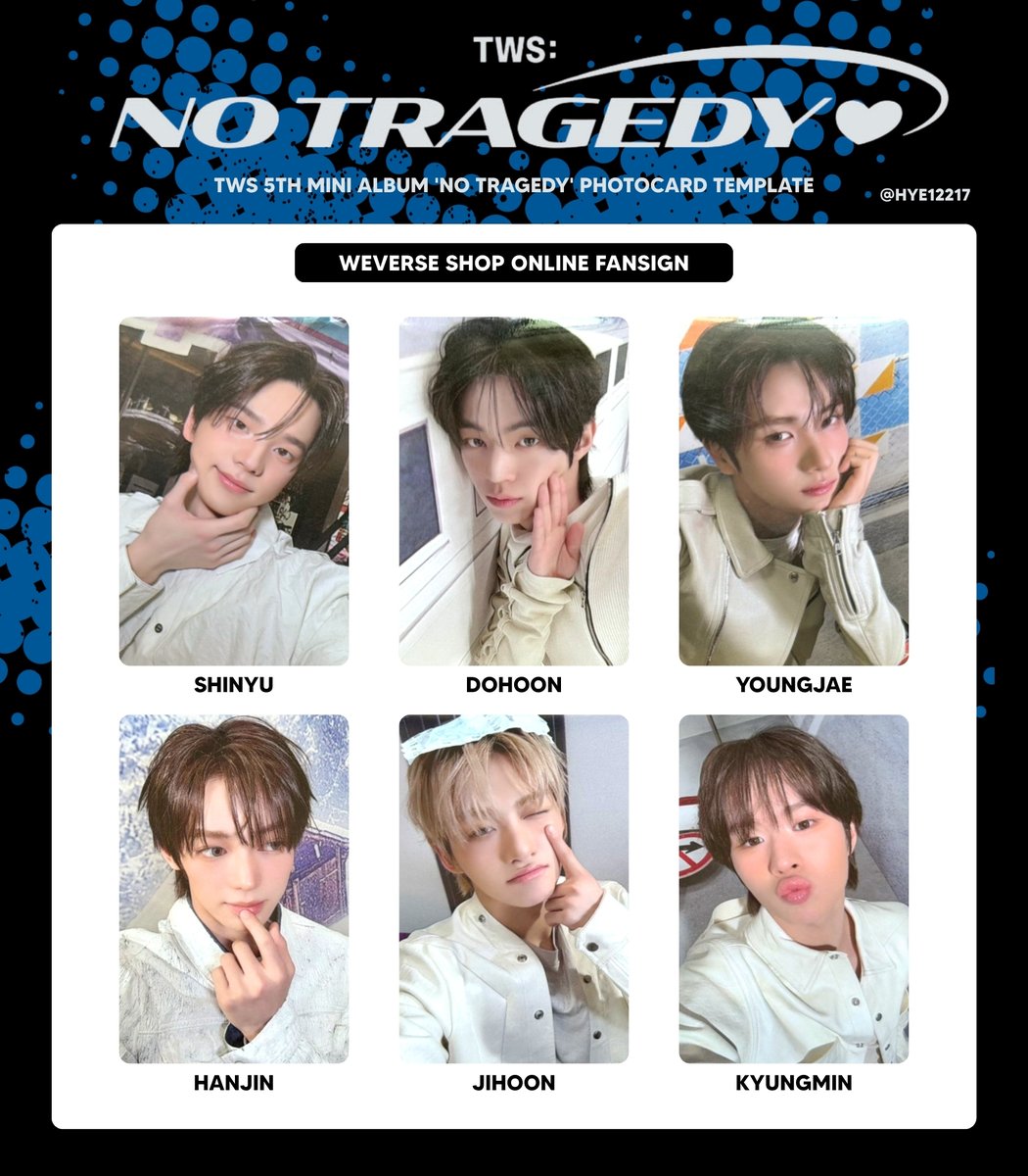 TWS 5TH MINI ALBUM 'NO TRAGEDY' PHOTOCARD TEMPLATE WEVERSE SHOP