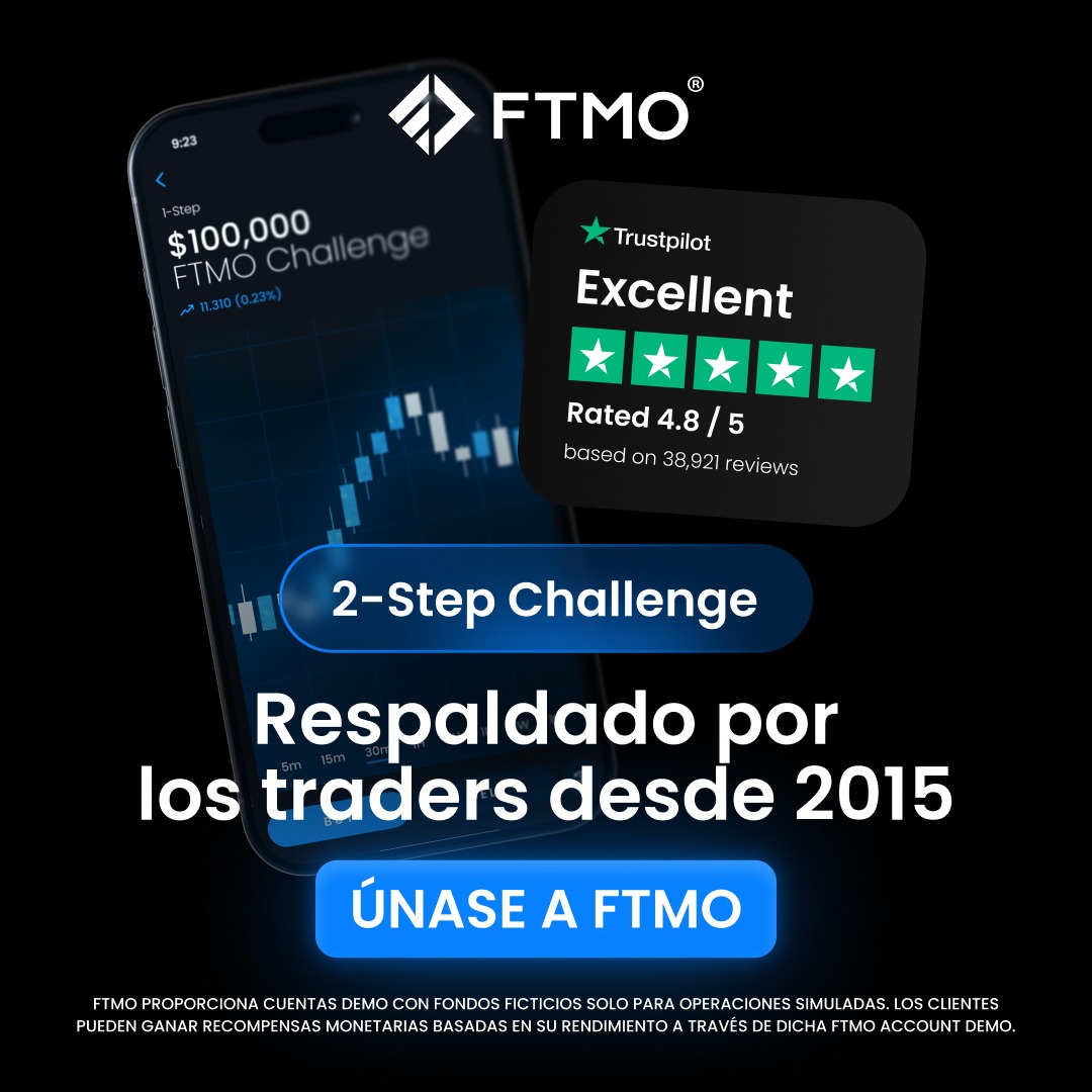 FTMO_com's tweet photo. ¿Es trader de corazón? Seleccione su 2‑Step FTMO Challenge y progrese hacia la obtención de recompensas basadas en su desempeño.