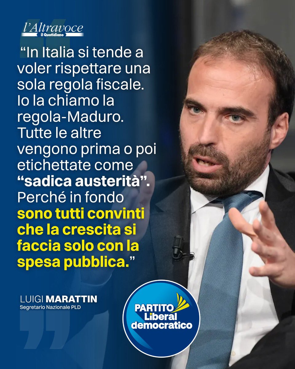 Partito_Libdem's tweet image. In #Italia qualsiasi regola fiscale fai, prima o poi ti chiedono di sforarla.

Perché una parte della politica concepisce solo la “regola-Maduro”: faccio tutto il deficit che voglio, e se nessuno poi mi presta i soldi, li stampo.

Eppure, se dopo 200 mld di #Pnrr siamo ancora a