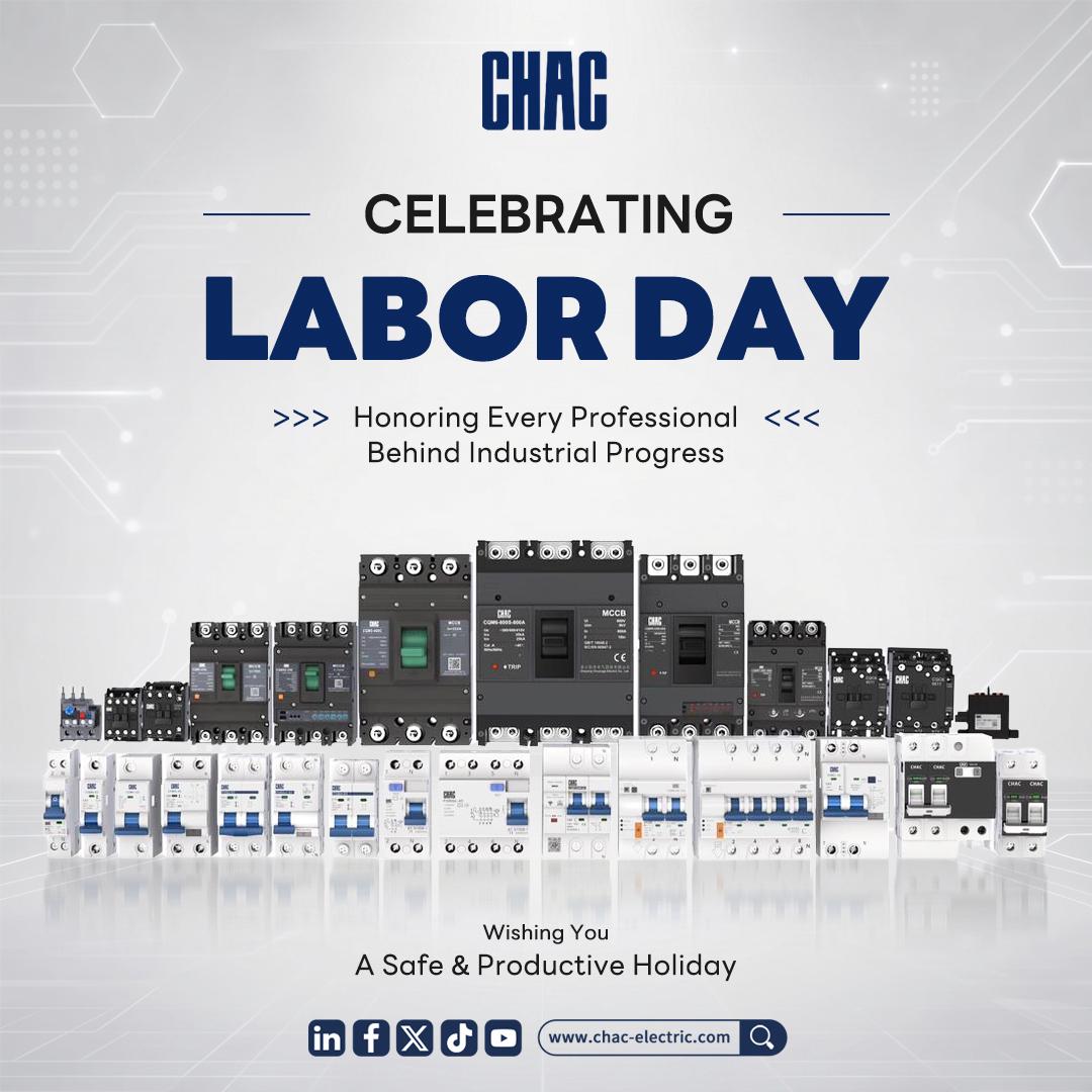 CHACElectric's tweet image. 🌟 Happy Labor Day from CHAC Electric! 🌟
This Labor Day, we celebrate the dedication and hard work that keeps industries running smoothly around the world.
#LaborDay #IndustrialSafety #CircuitProtection #CHACElectric  #CQM6 #PowerDistribution #B2BPartner