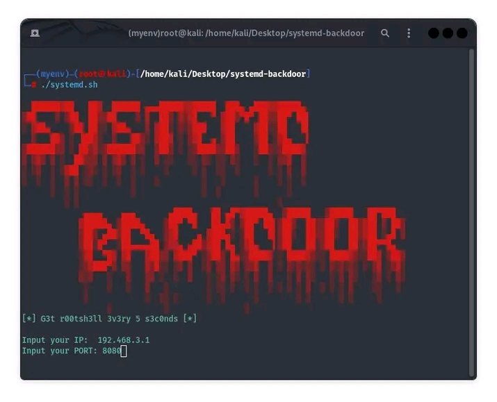 OluwaData's tweet photo. systemd-backdoor
A simple script to automate systemd backdoor
All content shared is strictly for educational and awareness purposes.
#kalilinuxtools #informationsecurity #ethicalhacker #pentesting #osint #bugbounty #github #githubuniverse #hacking #hacking_or_secutiy #WebPent https://t.co/biwq8YxuKR