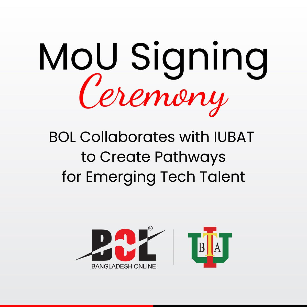 BOL_Bangladesh's tweet image. Bangladesh Online (BOL) and International Business Agriculture and Technology University (IUBAT) have officially signed a MoU, initiating a strategic partnership that connects academic excellence with the IT industry.

#BOL #Bangladeshonline