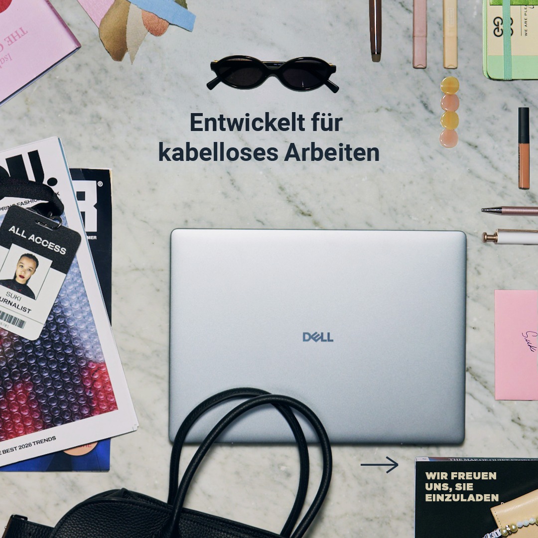 DellTechDE's tweet photo. Erledigen Sie alles – und mehr – mit Dell PCs mit langlebigem Akku. @Intel Core Ultra