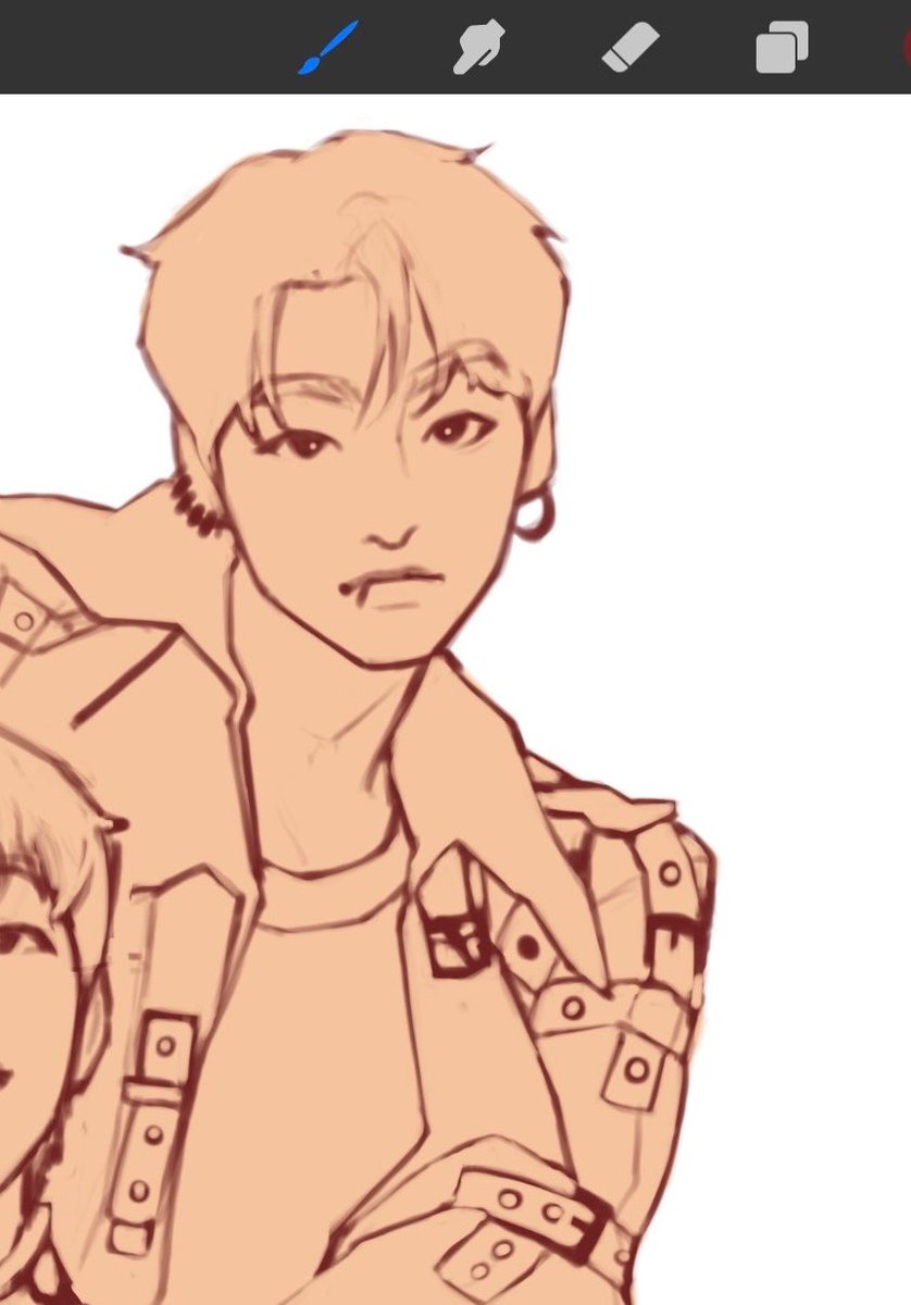 lovelytaeyu's tweet image. 😁??

#taekook 
#btsfanart #wip