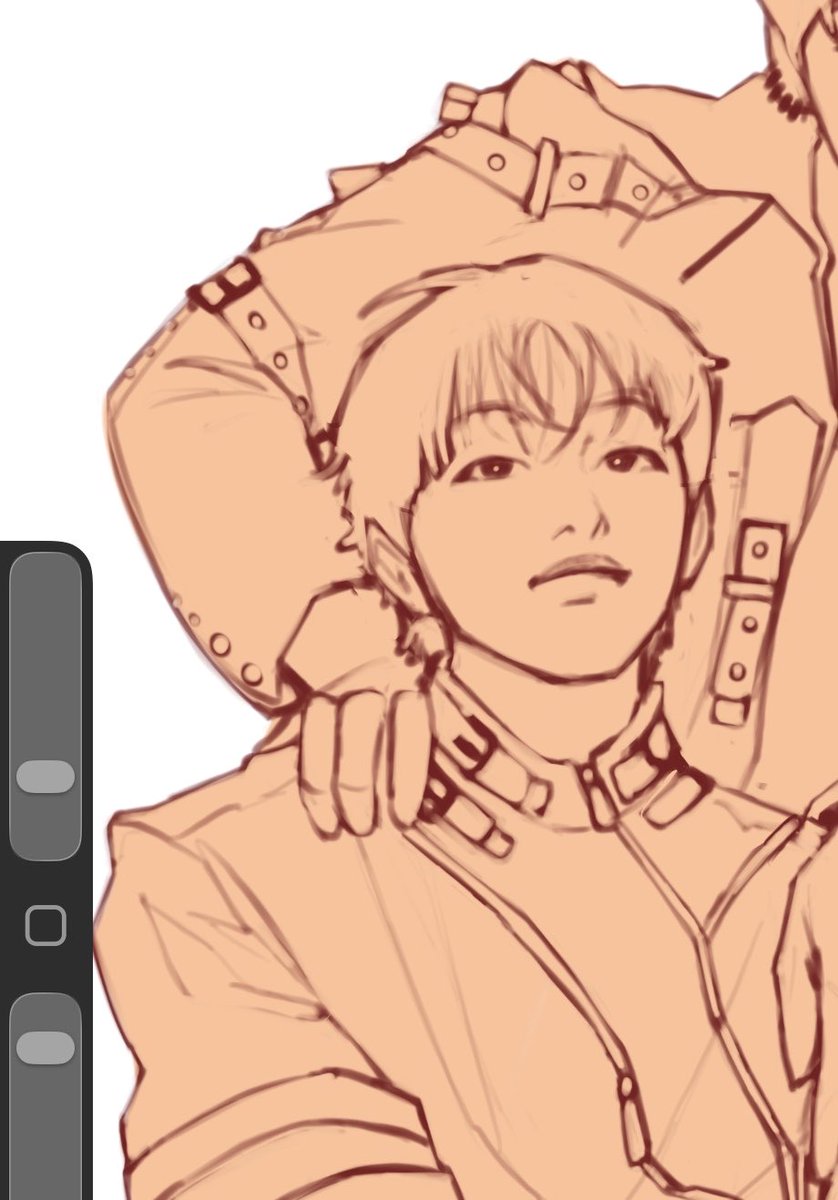 lovelytaeyu's tweet image. 😁??

#taekook 
#btsfanart #wip
