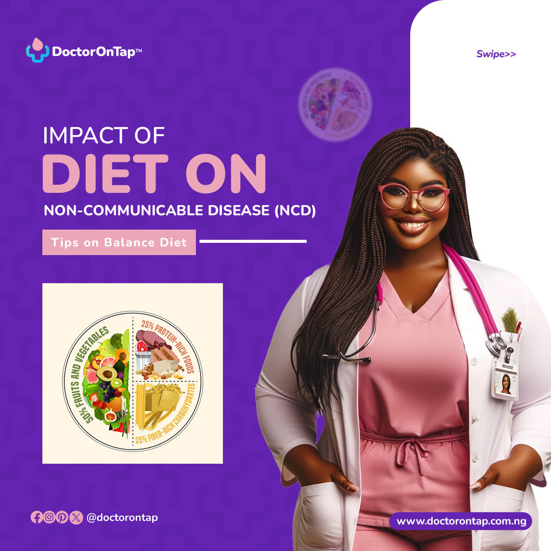 DoctorOnTap's tweet image. What you eat daily is either fighting disease or feeding it.

Prevent Hypertension, Heart Disease &amp;amp; Type 2 Diabetes with the right diet.

Not sure if you’re at risk, call to book a consultation: +234 817 777 7122

#NCDPrevention #HealthyEating #DoctorOnTap #HealthTips