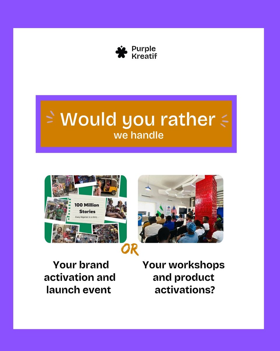 purplekreatif's tweet image. Would you go big with a standout brand activation and launch event or build deeper impact through workshops and product activations?

Both work, it just depends on what your brand needs. Reach out to us or visit our website to explore more.
#EventMarketing #ProductActivation