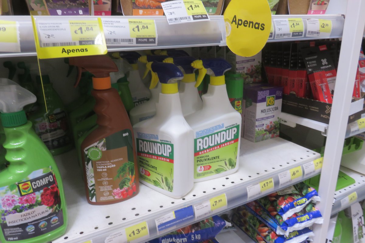 bardofely's tweet image. #Glyphosate is a POISON, it kills, that is what the "cide" part of #herbicide means. I hate seeing it in use and for sale. I can easily buy it at the supermarket here in #Portugal.