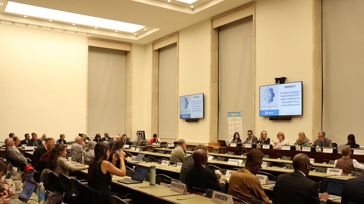 UNECE's tweet image. #CriticalMinerals are not only a supply issue. They are a #governance &amp;amp; value distribution issue - at the intersection of the #energytransition, #sustainabledevelopment, equity, inclusion &amp;amp; #socialjustice -- @Tatiana_Molcean, highlighting rising use of @UNECE resource mgmt. tools