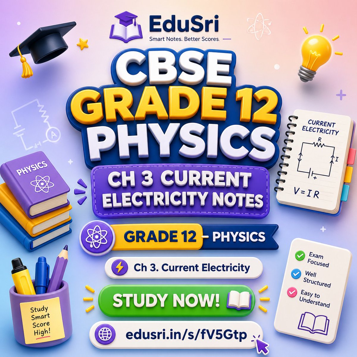 SritomaTutor's tweet image. CBSE Grade 12 Physics – Current Electricity Notes 

Study Now: edusri.in/s/fV5Gtp

Join our Telegram Channels: t.me/edusriclass1112

#CBSEClass12 #PhysicsNotes #CurrentElectricity #CBSEBoards #StudySmart #EduSri #Class12Physics #ExamPrep #StudentSuccess #PhysicsStudy