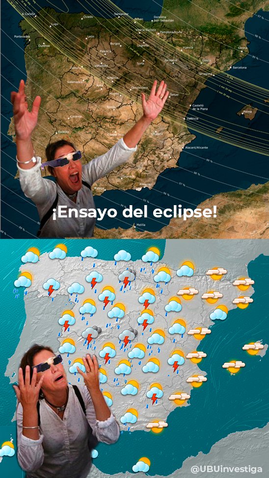 UBUinvestiga's tweet image. ¡Esperemos que esto no pase en agosto! 😬🤞

#eclipse #eclipsesolar #españa #ensayo #29abril #30abril #trioeclipses #eclipses #ecipse2026