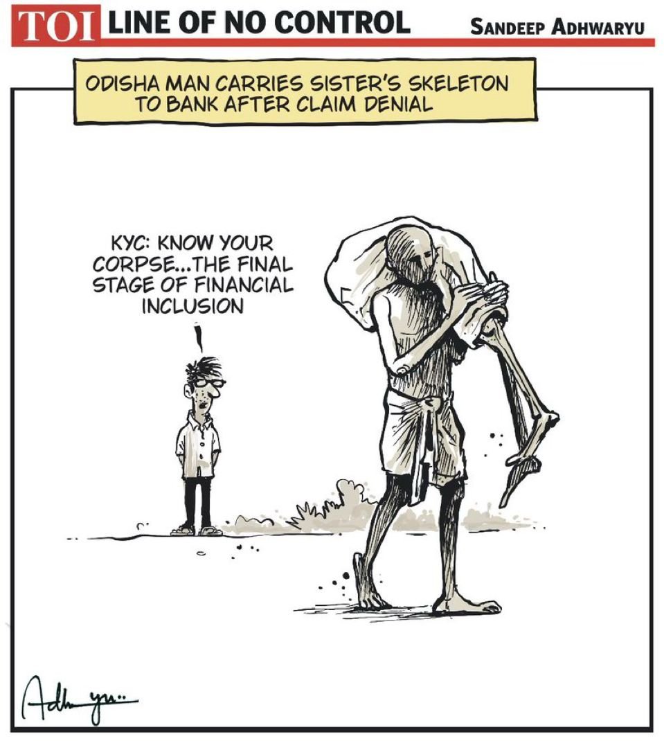 It is not about one bank official. It is the inhuman system of governance erected under a top-down regime where a citizen is fully disempowered and should provide all documents for SIR or NRC or the bank account. <a href="/CartoonistSan/">Sandeep Adhwaryu 🇮🇳</a>