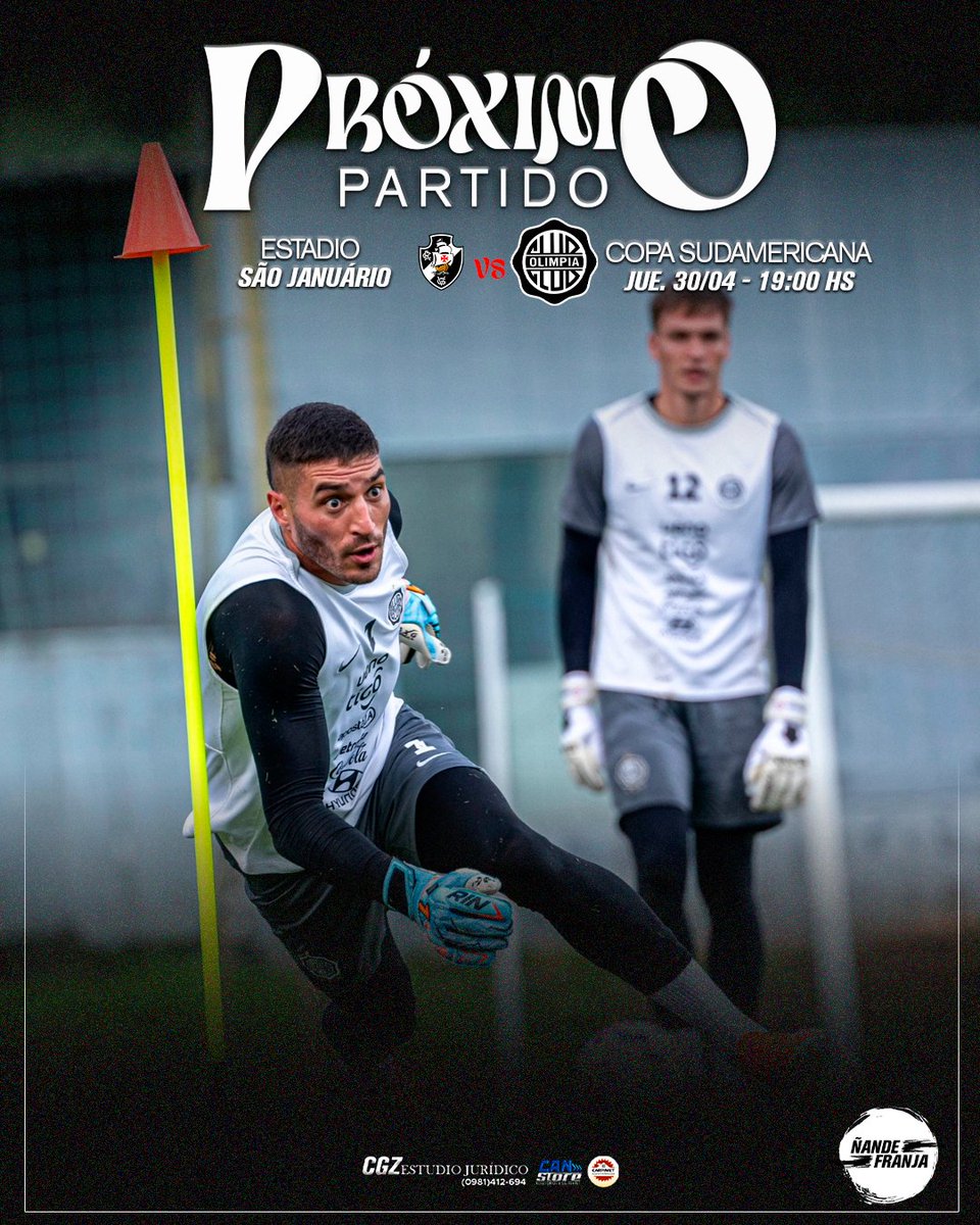 🔜 𝗣𝗿𝗼́𝘅𝗶𝗺𝗼 𝗽𝗮𝗿𝘁𝗶𝗱𝗼 ⚽️

🏆Copa Sudamericana
⚽Vasco Da Gama 🆚Olimpia
📌Jueves, 30 de Abril
🕰️19:00 Hs.
🏟️São Januário

#ñandefranja