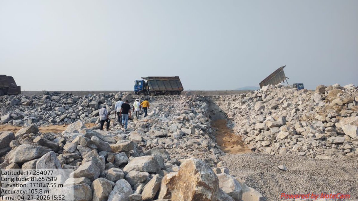 csmrsdelhi's tweet photo. CSMRS Rockfill  team at Polavaram Irrigation Project, Andhra Pradesh on 27th April  2026 and  carried out the Quality Assurance testing  work on filter and Casing  materials of  Main ECRF Dam in GAP-I of Polavaram Irrigation Project.
#CSMRS
#QualityAssurance
#ECRFDam
#GeotechnicalEngineering
#WaterResources #AndhraPradesh