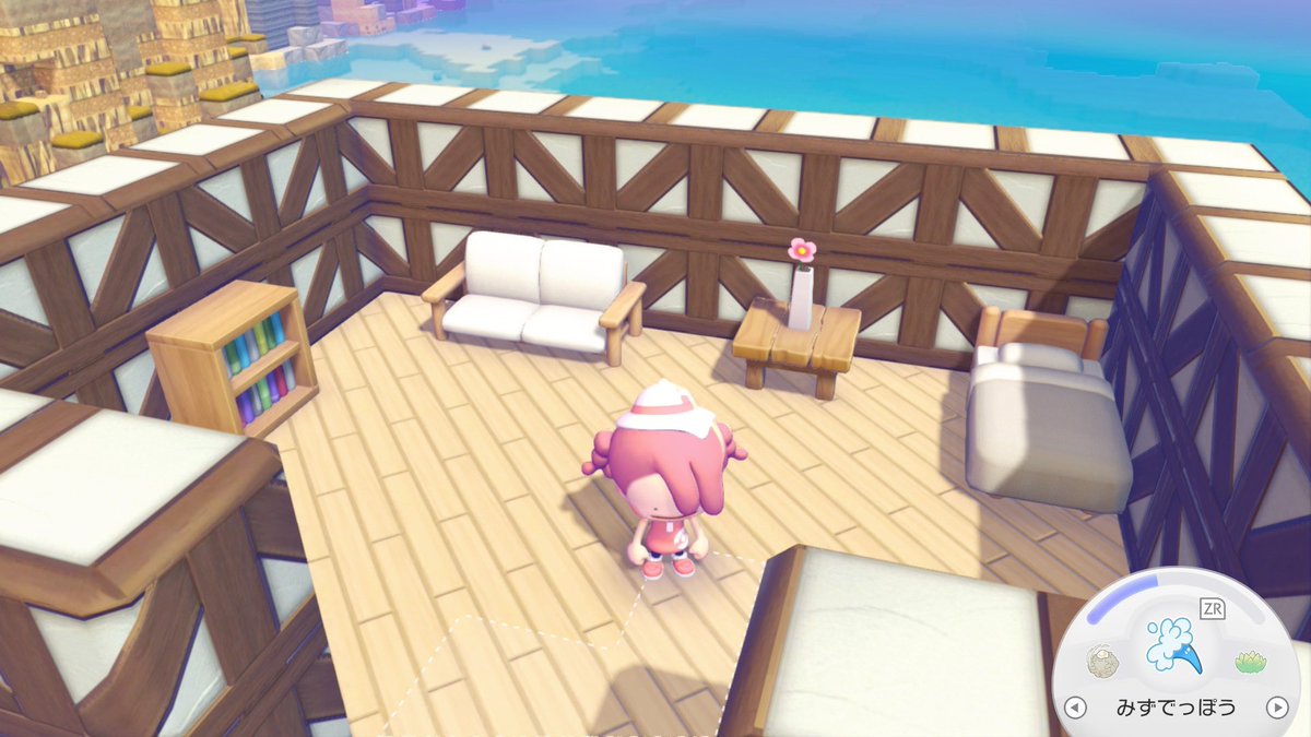 #ぽこポケ　#ぽこあポケモン

まっさらな街にちょっとした部屋を作ったよ。ここは気軽に来れる休憩スペース