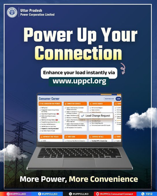 puvvnldeoria's tweet image. Running more appliances or need higher capacity? No need to visit anywhere-apply for load increase online through the UPPCL website. Fast, simple, and convenient at your fingertips.

#UPPCL #PowerUp #DigitalUPPCL #UpgradeNow
@aksharmaBharat @EMofficeUP @ChairmanUppcl
@PuVVNLHQ