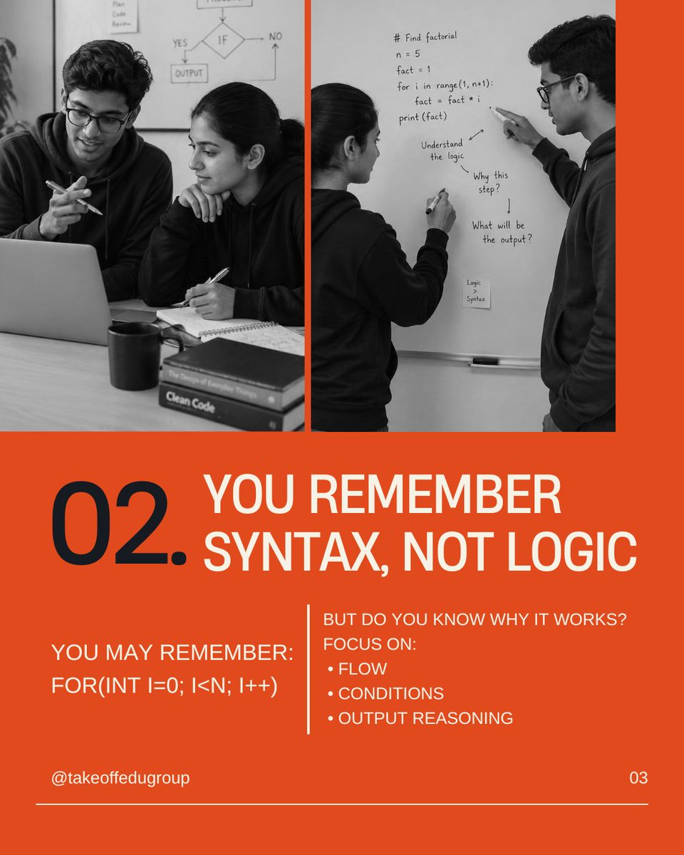 takeoffedugroup's tweet image. Most students don’t struggle with coding…
they struggle with how to learn it right 😅

This carousel breaks it down in a simple way 👇
📞 +91 9030 333 433
🌐 takeoffprojects.com

#CSEStudents #CodingTips #ProgrammingLife #BtechLife #LearnCoding #TakeoffEduGroup