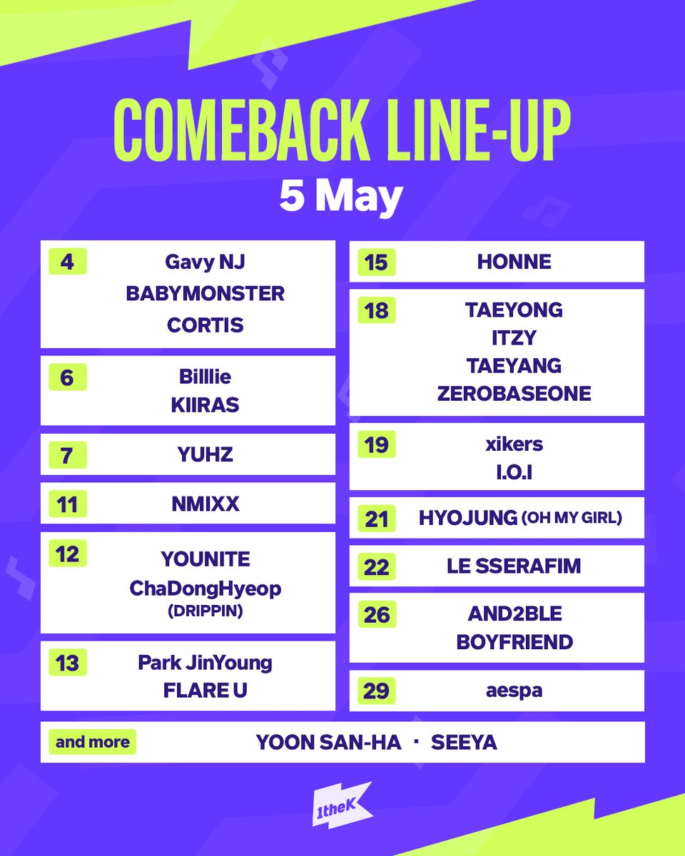 🥳COMEBACK LINE-UP for MAY🥳