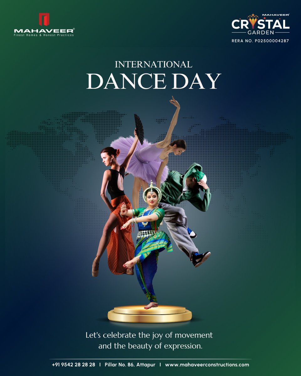 MHVConstrutions's tweet photo. 💃 Celebrate the Rhythm of Life! 🕺

Dance is not just movement… it’s expression, passion, and pure joy! 🌟
On this International Dance Day, let your heart move to the beat and celebrate the art that connects us all.

From classical elegance to modern grooves, every step tells a story.
So turn up the music, feel the vibe, and dance like nobody’s watching! 🎶✨

🏡 At Mahaveer Constructions, we believe life is all about celebrating every moment — and today, we celebrate it with rhythm!

#InternationalDanceDay #DanceYourHeartOut #CelebrateLife #FeelTheBeat #MahaveerConstructions #LuxuryLiving #HappyLiving #DanceVibes https://t.co/GSYccNcAAZ