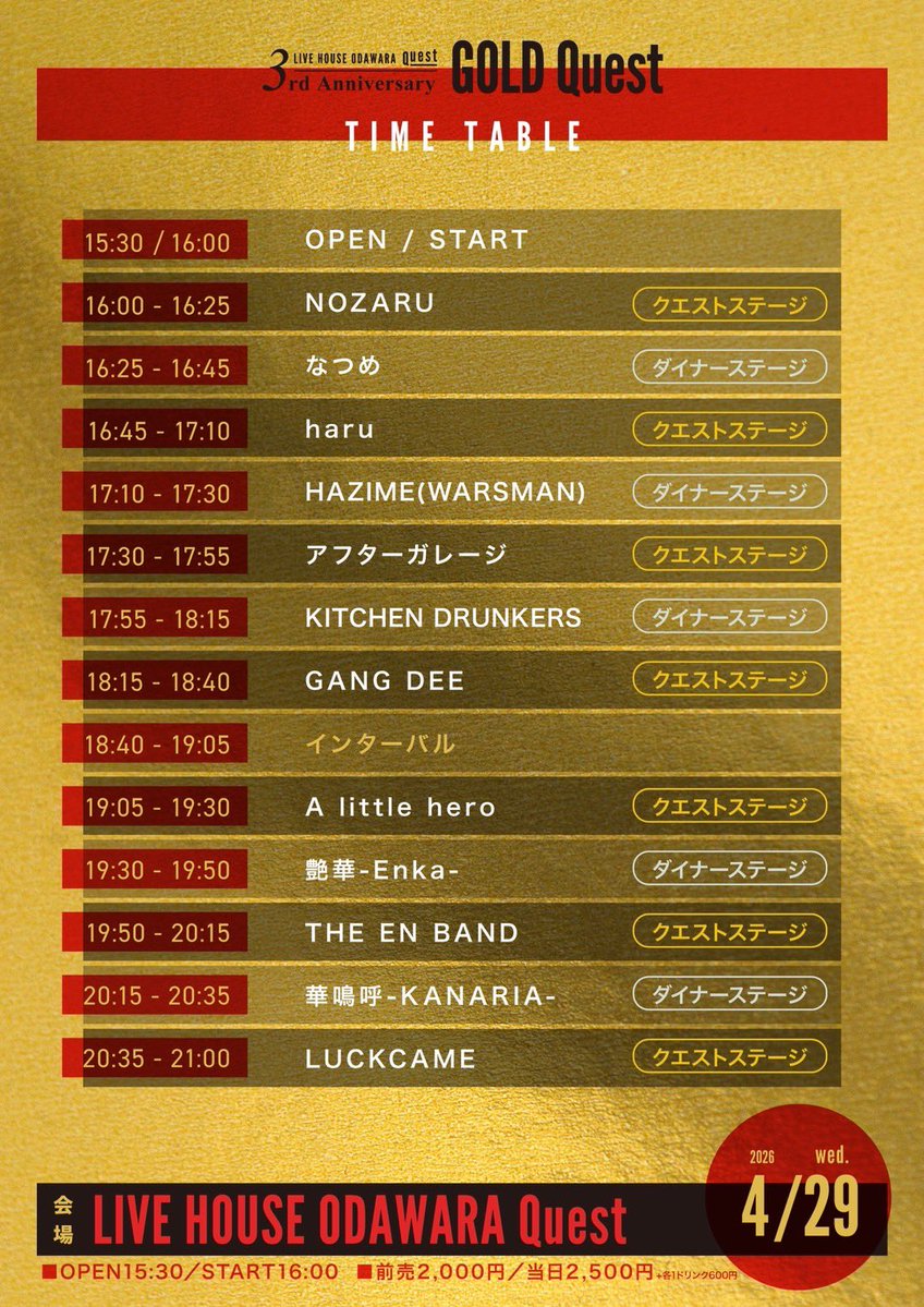 LIVE HOUSE ODAWARA Quest tweet media