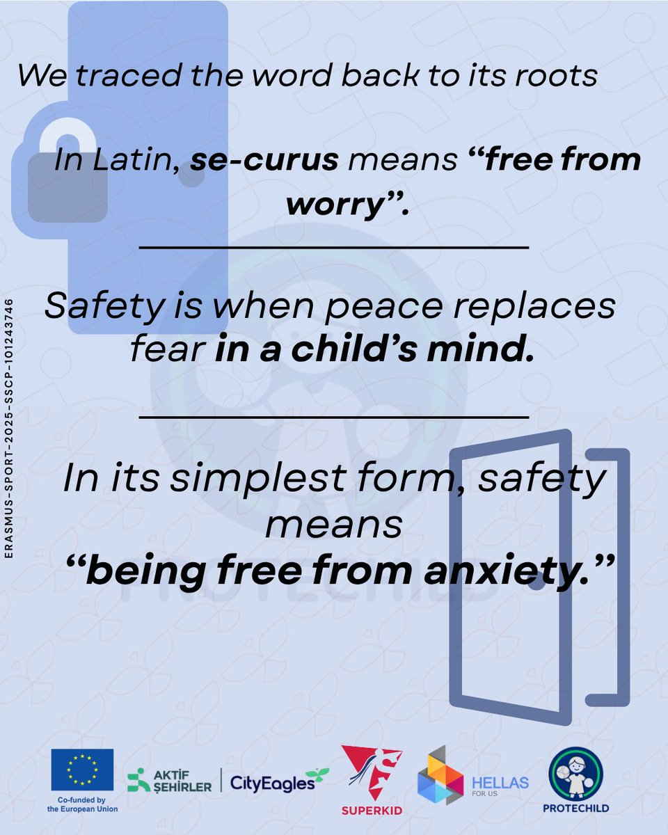hellasforus's tweet photo. Safety is not about locking a gate; it is about instilling “freedom from anxiety” in a mind.  With our ERASMUS ProteChild project, we define safety not just as a physical precaution, but as a state of holistic well-being. https://t.co/NiHfcHuCuh