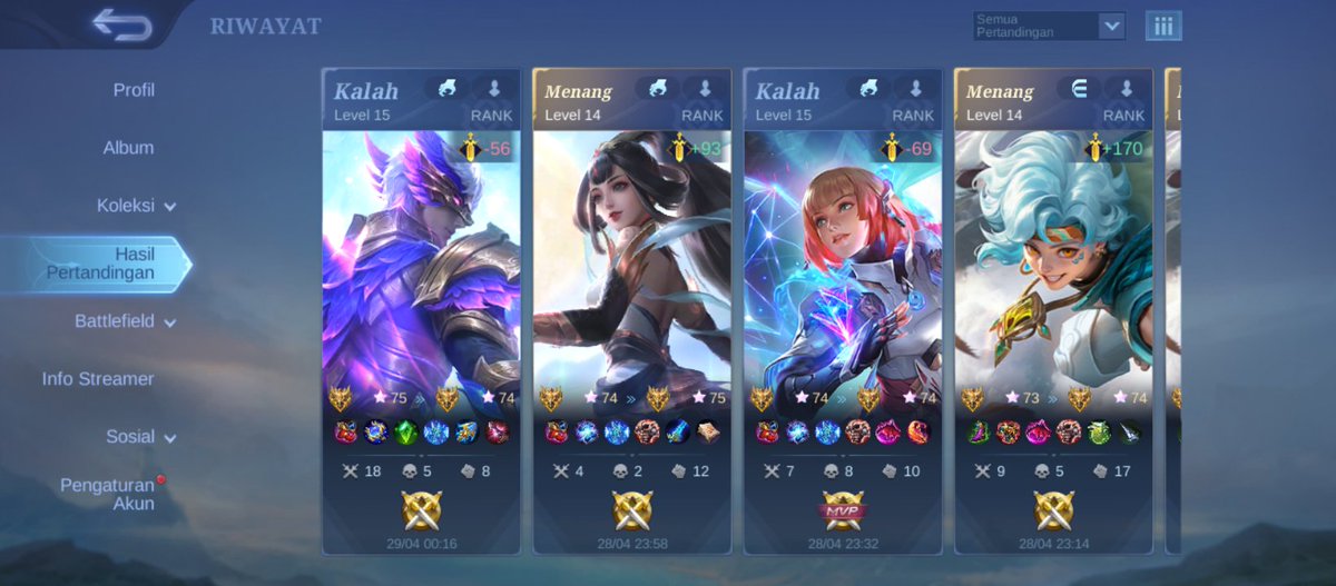 menang kalah menang kalah gini aja terus tun moonton 😤