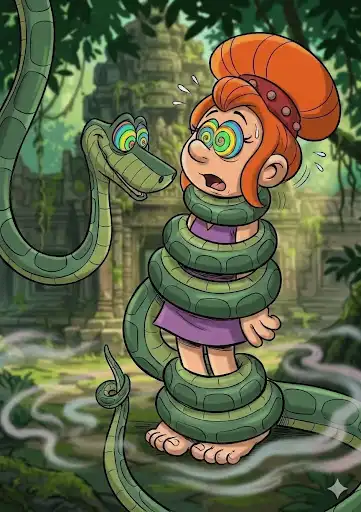 OzzyZapp24751's tweet photo. @martinez_r53033 Here's more of Petula from The Smurfs cartoon crossover with Kaa the snake from The Jungle Book hypnotized wrapped up coils squeezed animated movie https://t.co/N3ADCCj7yD