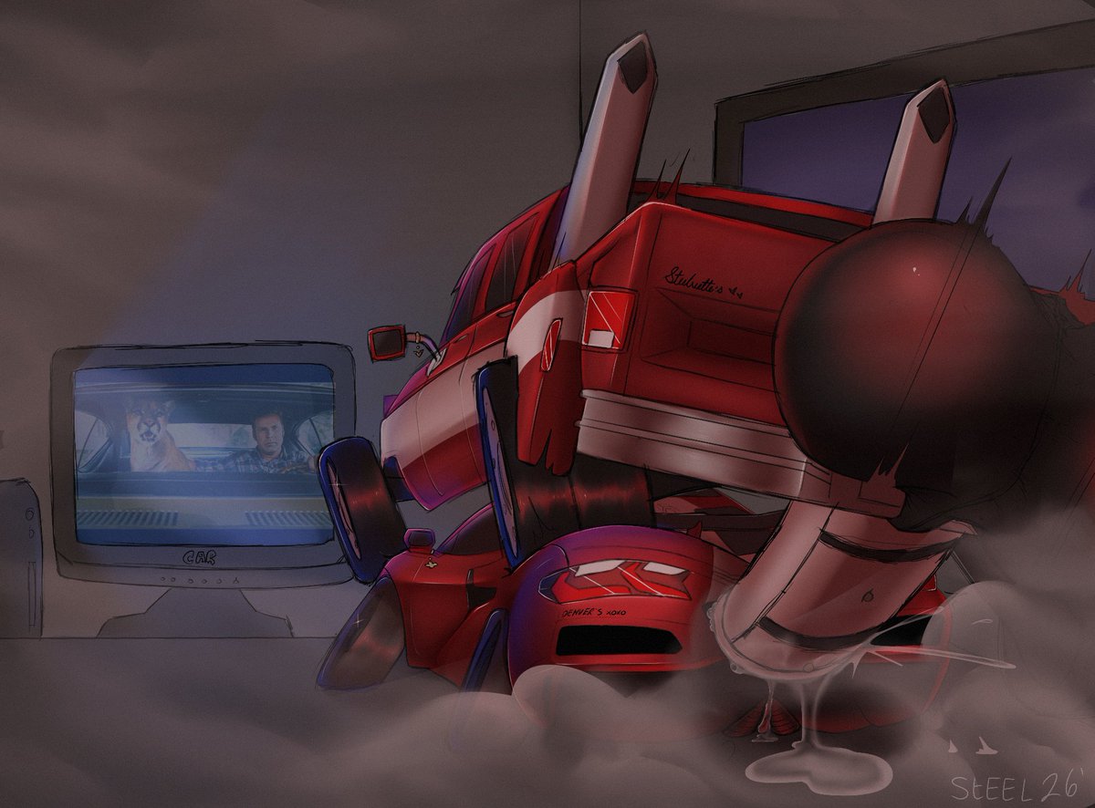 The loving couple having a movie night. The Corvette having her husband 'clean out' her insides, one puff of air at a time.