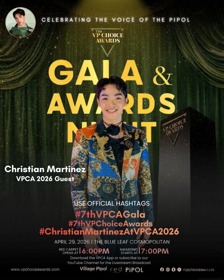 ChanniesOFC's tweet photo. Christian Martinez at the VPCA 2026 Gala – get ready for another red carpet slay ✨

Manifesting for another award 🤞

#christianmartinez
#Channies
#ChanniesOfficial 
#ChristianMartinezAtVPCA2026 https://t.co/TGLESLg5La