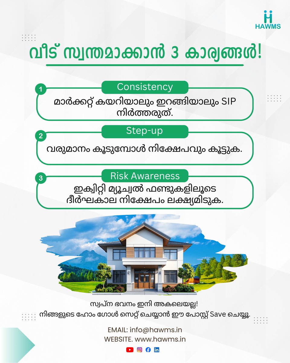 contrarian35315's tweet image. Dreaming of a new home? 🏠 You don't need a massive lump sum to start!
With a disciplined SIP, you can build a solid down payment in 10 years and slash your future loan burden. 
"Mutual fund investments are subject to market risks. 
#sip #mutualfunds #homegoal #dreamhome