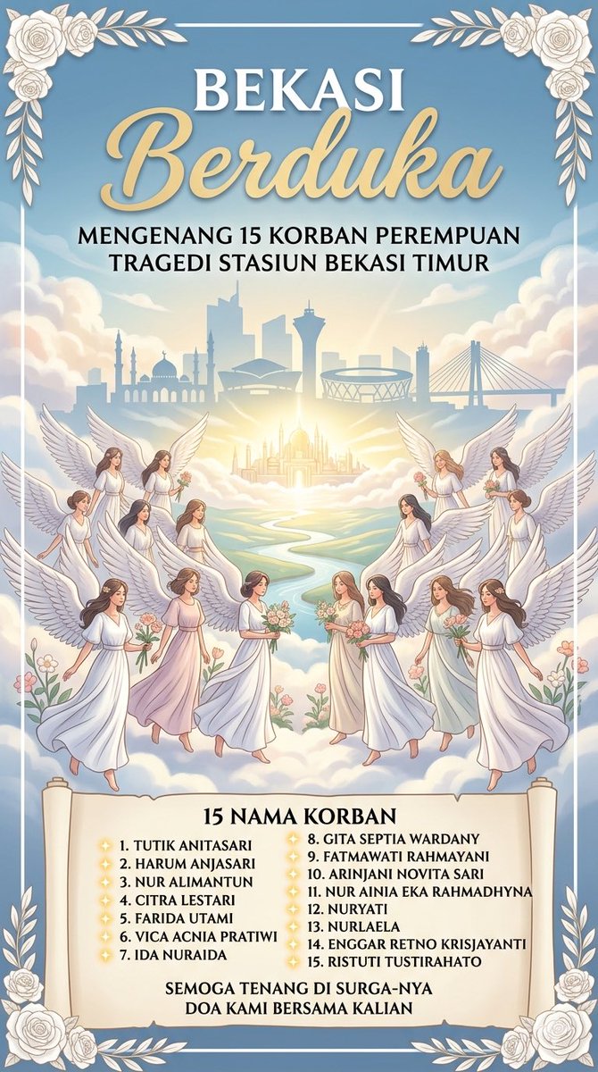 giannaLarasati's tweet photo. Turut berduka utk 15 korban kecelakaan kereta api pada 27 april 2026 #KAIJJ https://t.co/KZyKDlsTbc